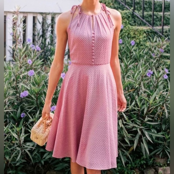 Gal Meets Glam ♡ Lenore Aline Shirred Neck Halter Dress in Lavender - Picture 2 of 4